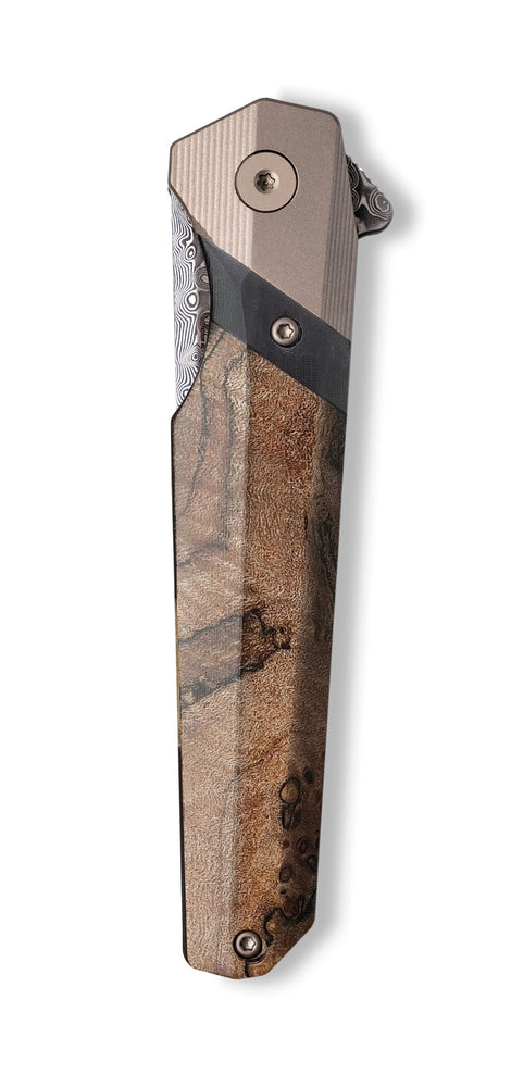 Live Edge Wood+Resin Pocket Knife - Rhett (Wood Burl, 702644)