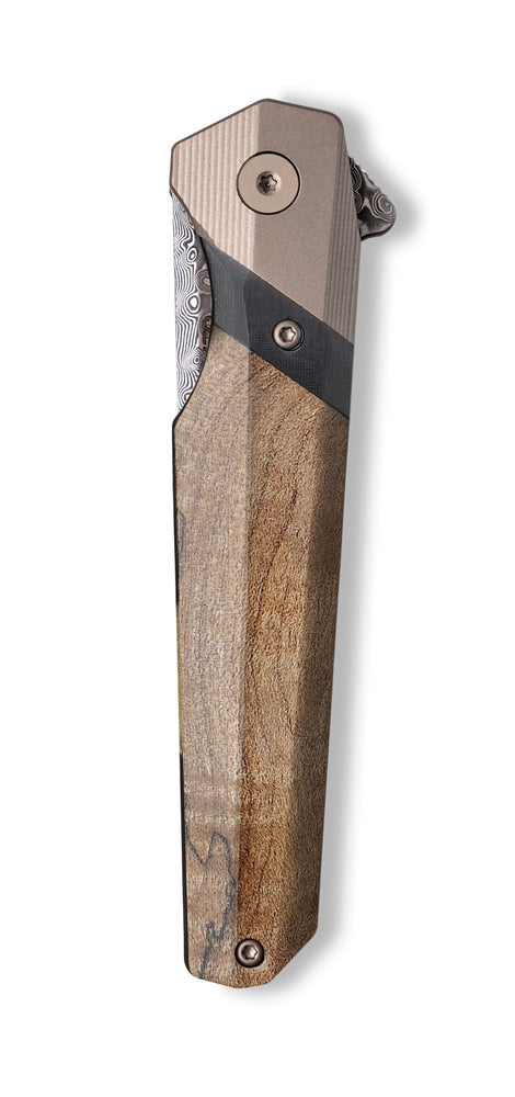 Live Edge Wood+Resin Pocket Knife - Chasity (Wood Burl, 702646)