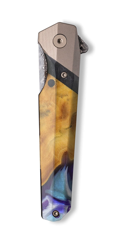 Live Edge Wood+Resin Pocket Knife - Gracelyn (Purple, 702650)