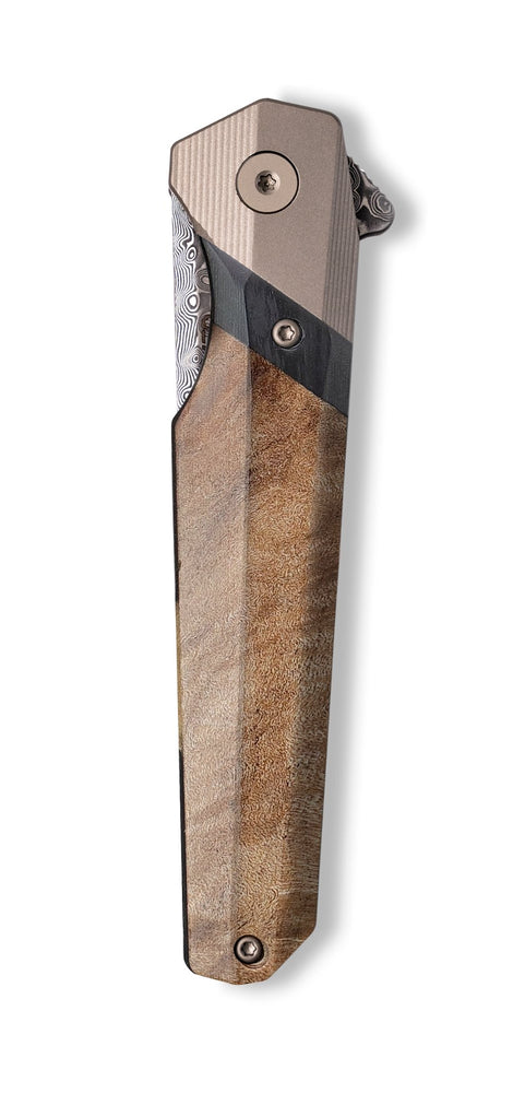 Live Edge Wood+Resin Pocket Knife - Wilbert (Wood Burl, 702652)