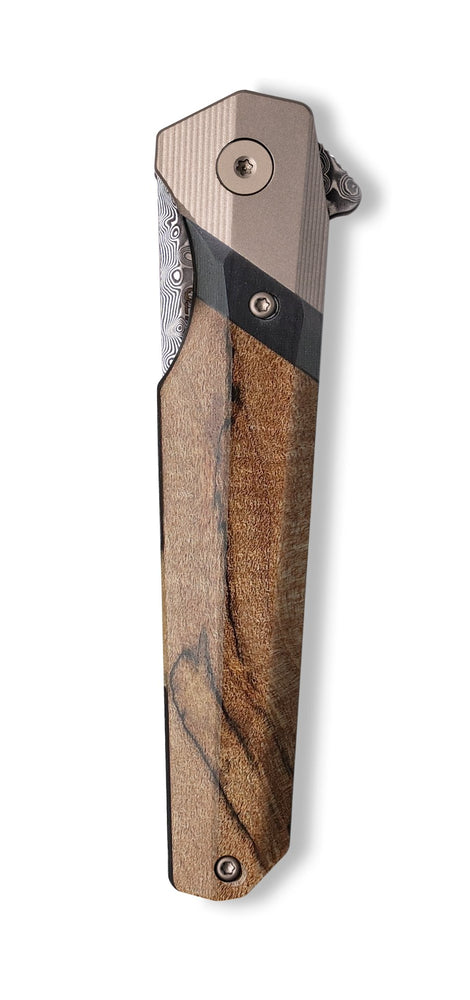 Live Edge Wood+Resin Pocket Knife - Skylar (Wood Burl, 702659)