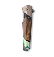 Live Edge Wood+Resin Pocket Knife - Remy (Blue, 702803)