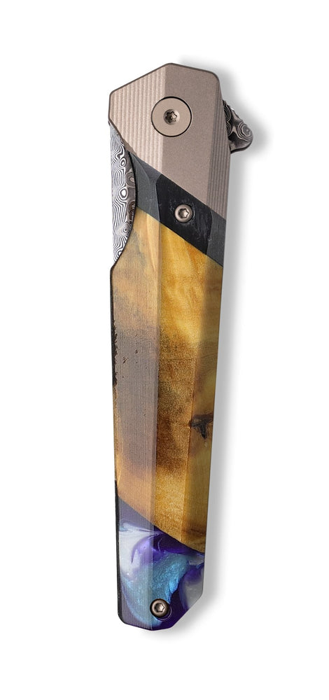 Live Edge Wood+Resin Pocket Knife - Pedro (Purple, 702804)