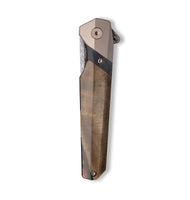 Live Edge Wood+Resin Pocket Knife - Irene (Wood Burl, 703077)