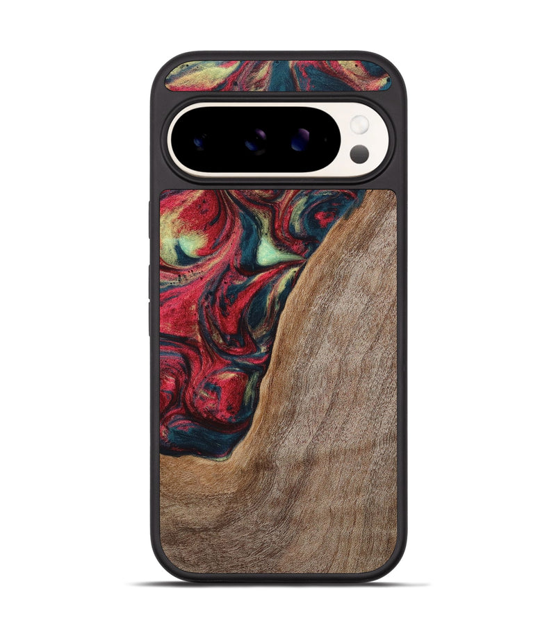 Pixel 9 Wood+Resin Phone Case - Carolyn (Red, 703197)