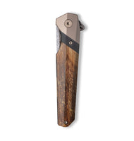 Live Edge Wood+Resin Pocket Knife - Ann (Wood Burl, 703261)