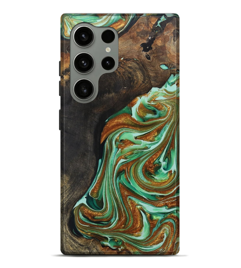 Galaxy S24 Ultra Wood+Resin Live Edge Phone Case - Blakely (Green, 703773)