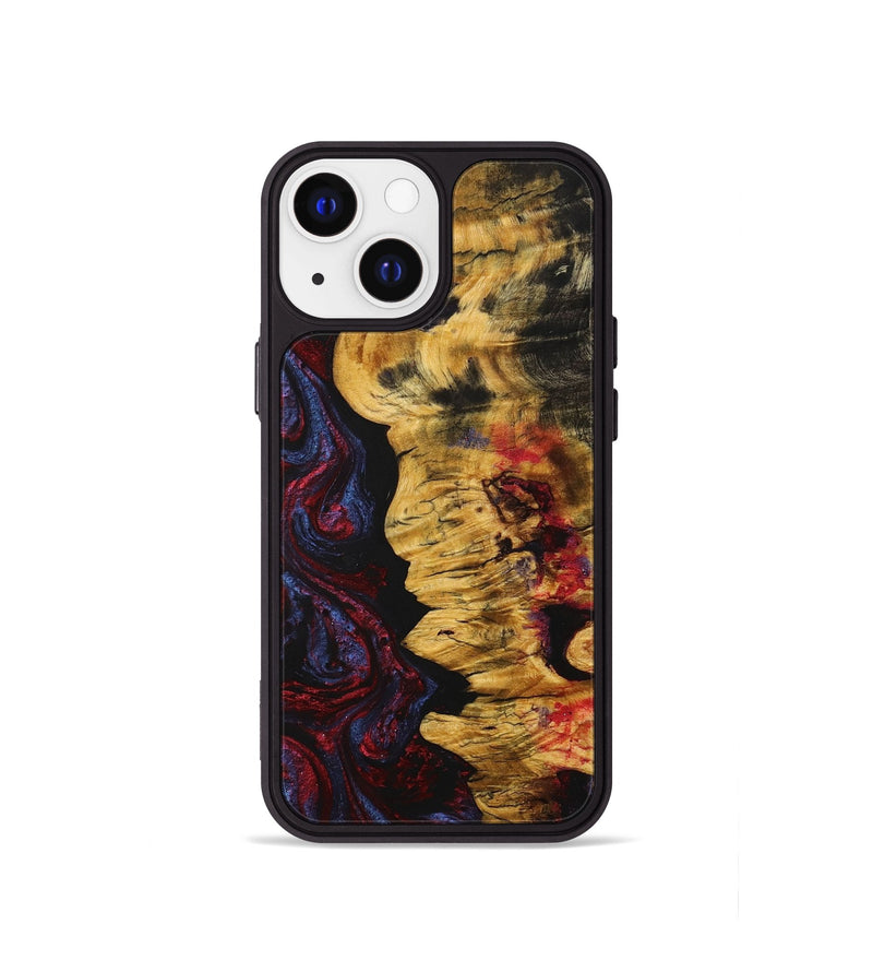 iPhone 13 mini Wood+Resin Phone Case - Marlon (Red, 704118)