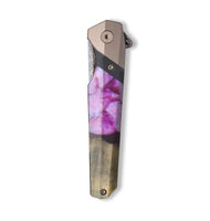 Live Edge Wood+Resin Pocket Knife - Sebastian (Purple, 704715)