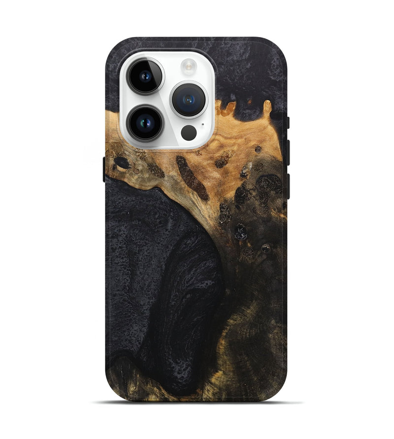 iPhone 15 Pro Wood+Resin Live Edge Phone Case - Lila (Pure Black, 705095)