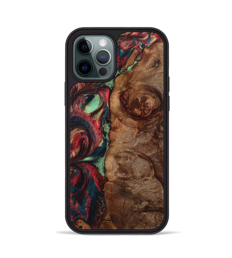 iPhone 12 Pro Wood+Resin Phone Case - Josie (Red, 705184)