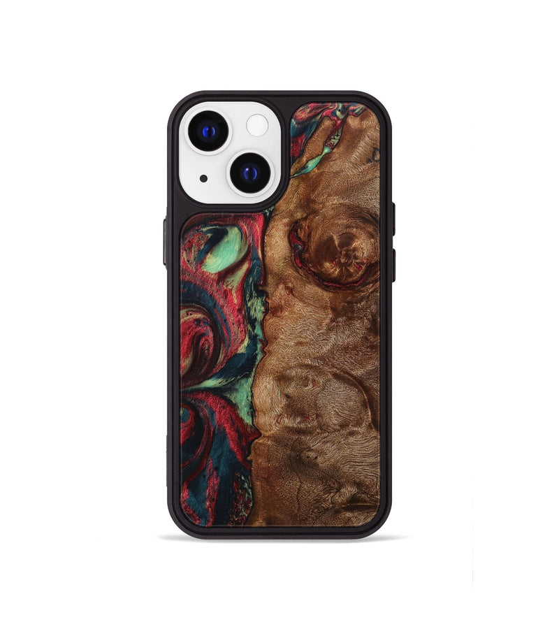 iPhone 13 mini Wood+Resin Phone Case - Josie (Red, 705184)