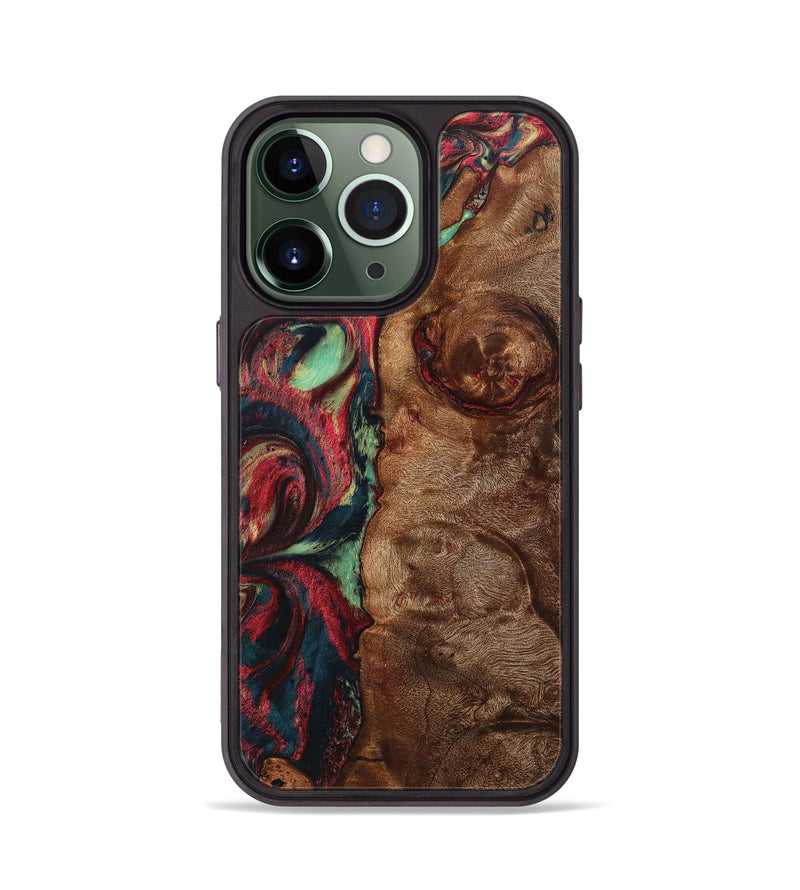 iPhone 13 Pro Wood+Resin Phone Case - Josie (Red, 705184)