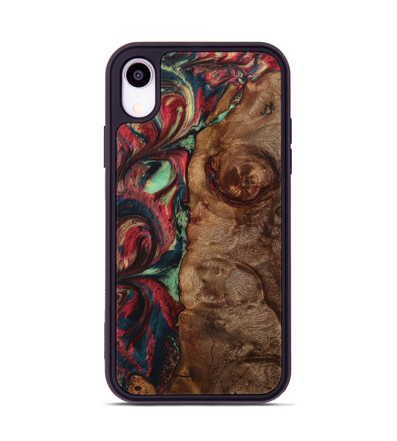 iPhone Xr Wood+Resin Phone Case - Josie (Red, 705184)