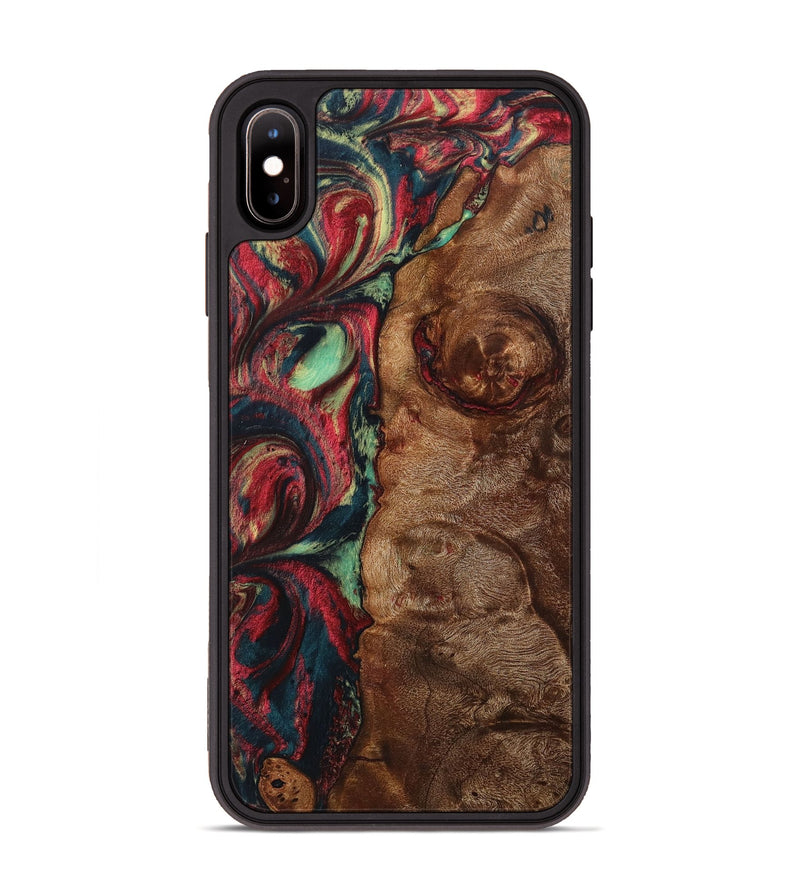 iPhone Xs Max Wood+Resin Phone Case - Josie (Red, 705184)