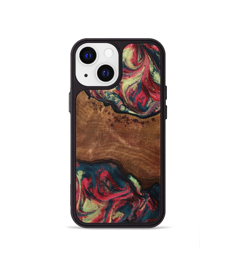 iPhone 13 mini Wood+Resin Phone Case - Kasey (Red, 705189)