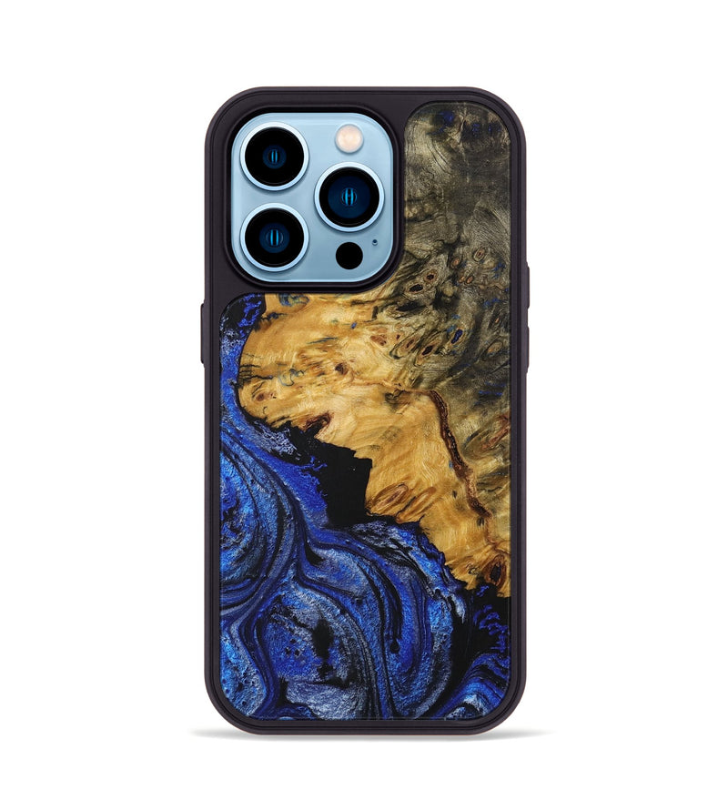 iPhone 14 Pro Wood+Resin Phone Case - Royalty (Blue, 705263)