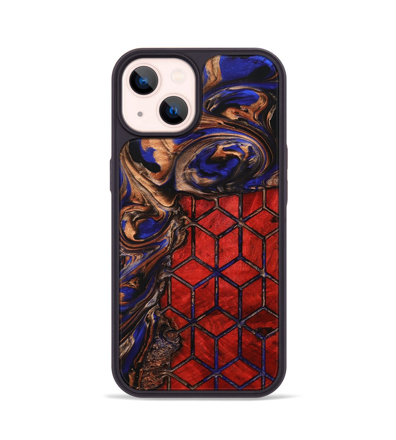 iPhone 14 Wood+Resin Phone Case - Emma (Pattern, 705311)