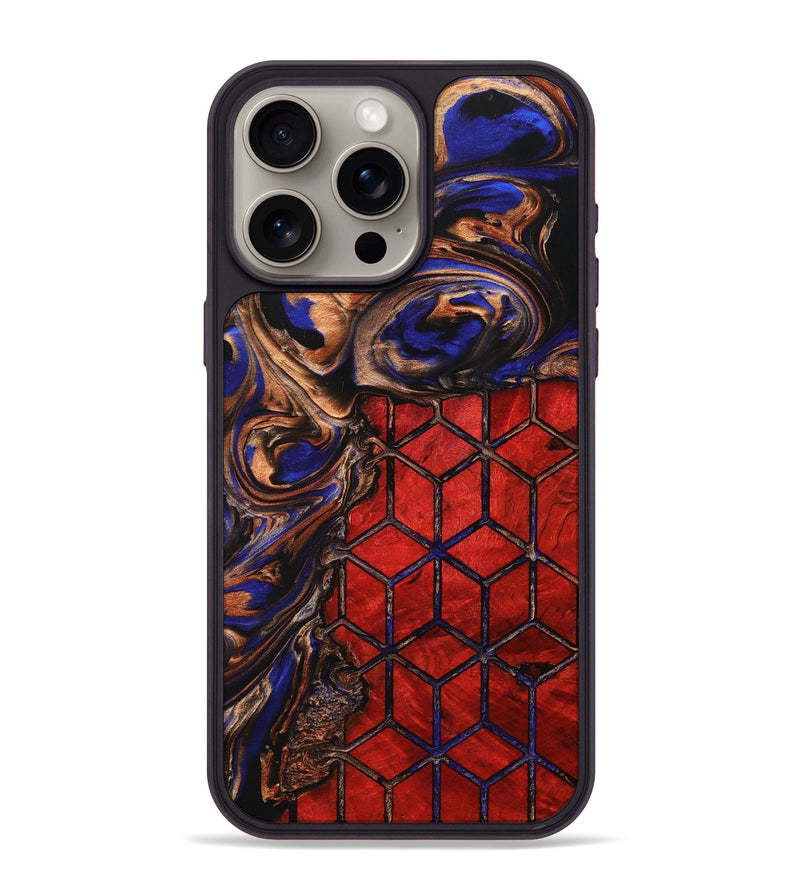 iPhone 15 Pro Max Wood+Resin Phone Case - Emma (Pattern, 705311)