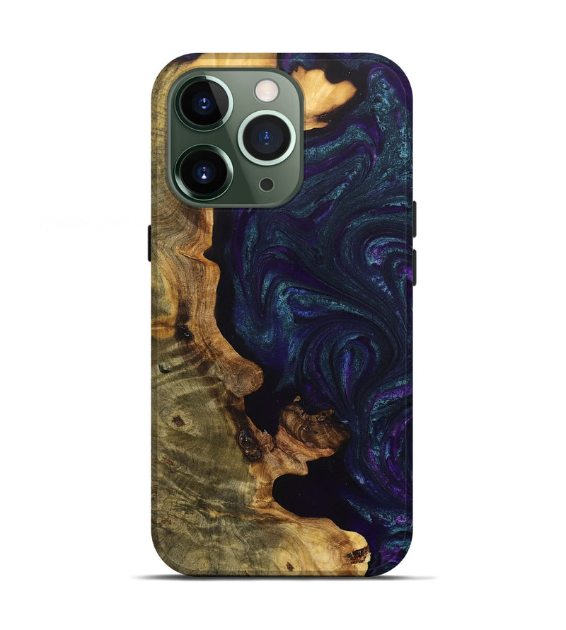 iPhone 13 Pro Wood+Resin Live Edge Phone Case - Julissa (Purple, 705414)