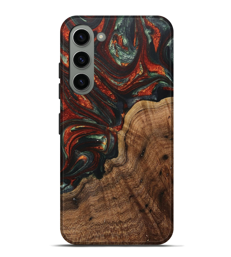 Galaxy S23 Plus Wood+Resin Live Edge Phone Case - Oscar (Teal & Gold, 705418)