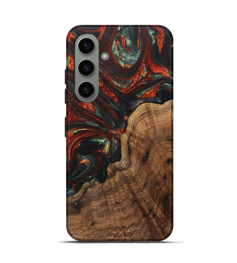 Galaxy S24 Wood+Resin Live Edge Phone Case - Oscar (Teal & Gold, 705418)