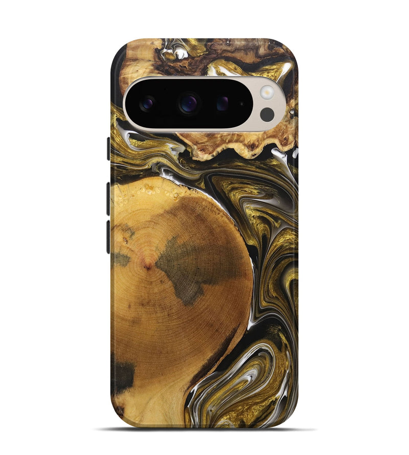 Pixel 9 Wood+Resin Live Edge Phone Case - Lowell (Black & White, 705422)