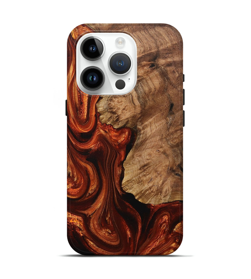 iPhone 15 Pro Wood+Resin Live Edge Phone Case - Warren (Red, 705436)