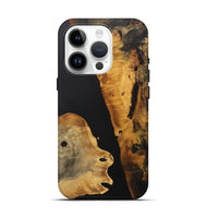 iPhone 15 Pro Wood+Resin Live Edge Phone Case - Ezequiel (Pure Black, 705449)