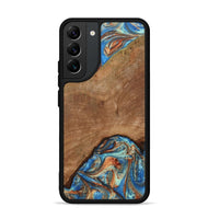 Galaxy S22 Plus Wood+Resin Phone Case - Brent (Teal & Gold, 705536)