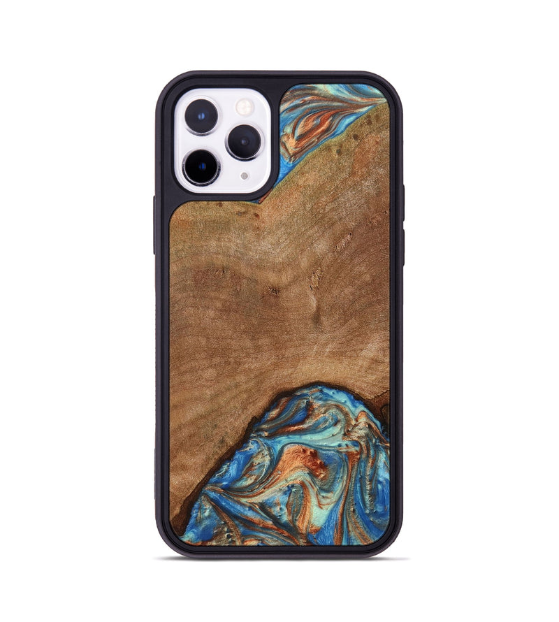 iPhone 11 Pro Wood+Resin Phone Case - Brent (Teal & Gold, 705536)
