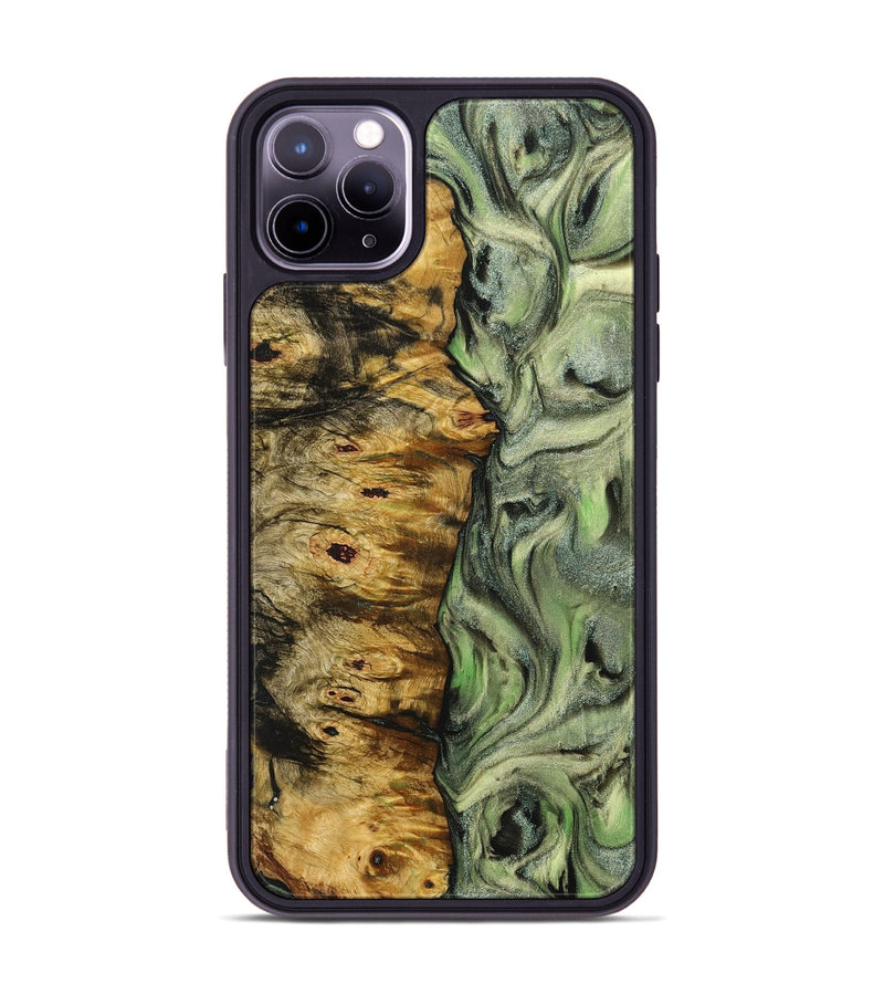 iPhone 11 Pro Max Wood+Resin Phone Case - Brynlee (Green, 705640)
