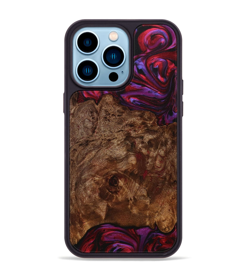 iPhone 14 Pro Max Wood+Resin Phone Case - Jackson (Red, 705643)