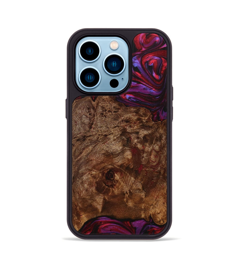 iPhone 14 Pro Wood+Resin Phone Case - Jackson (Red, 705643)