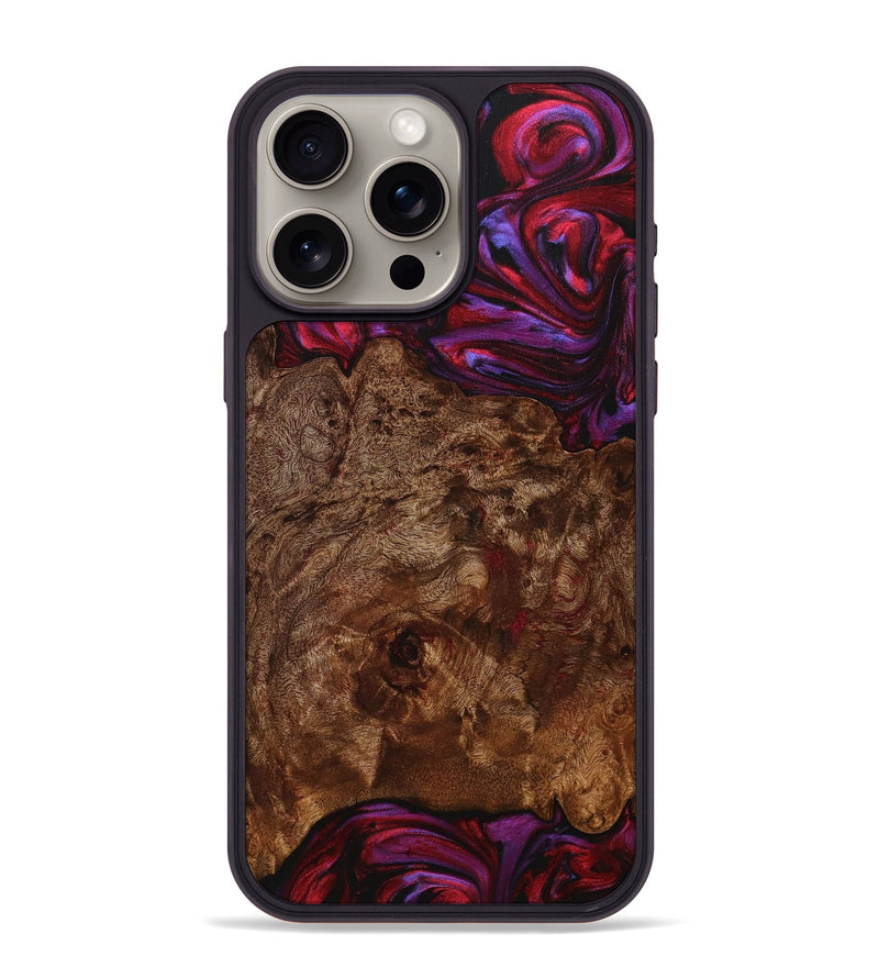 iPhone 15 Pro Max Wood+Resin Phone Case - Jackson (Red, 705643)