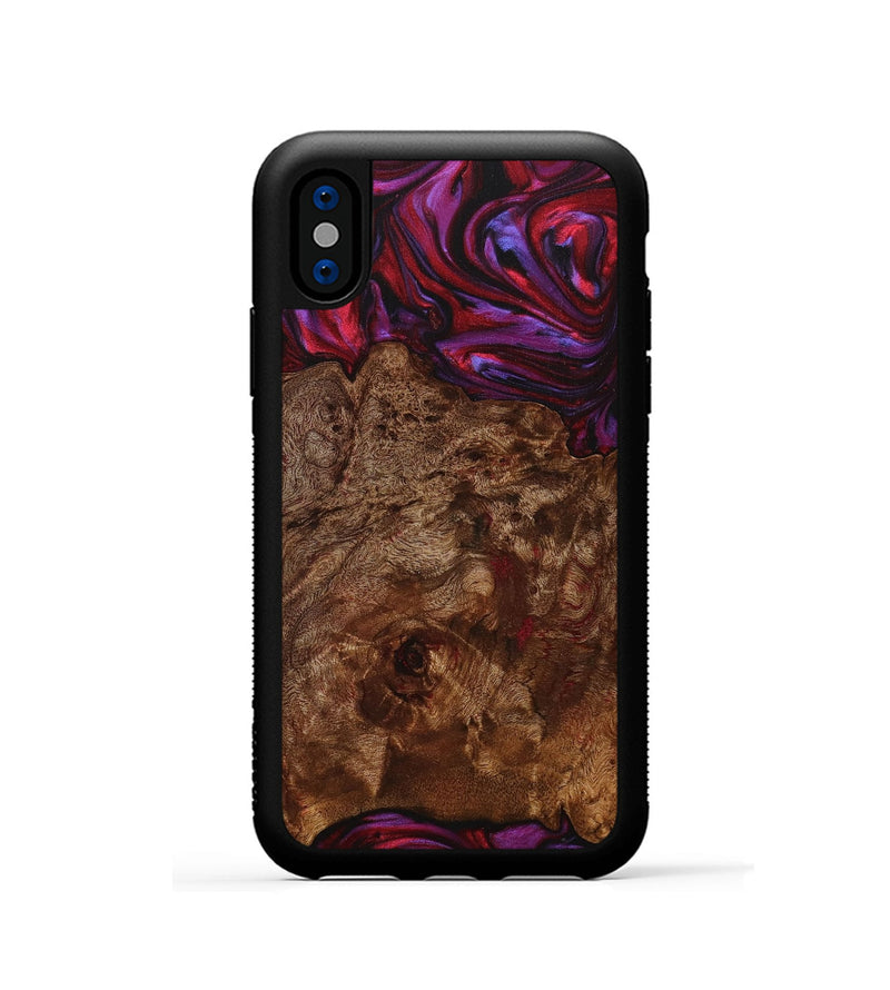 iPhone Xs Wood+Resin Phone Case - Jackson (Red, 705643)