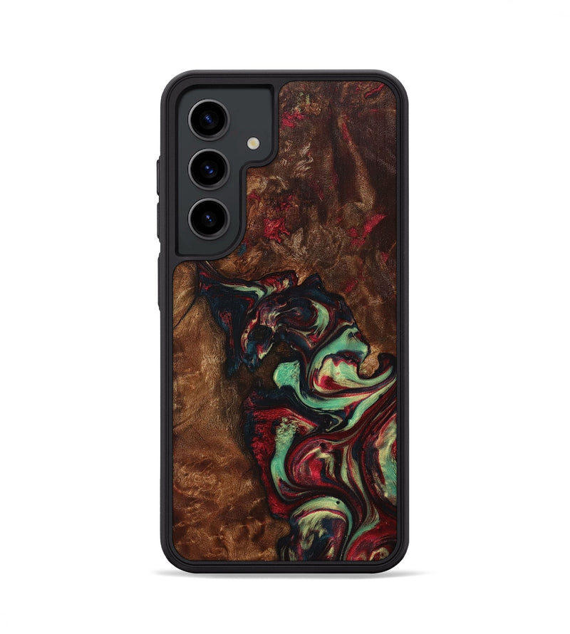 Galaxy S24 Wood+Resin Phone Case - Kelsie (Red, 705646)