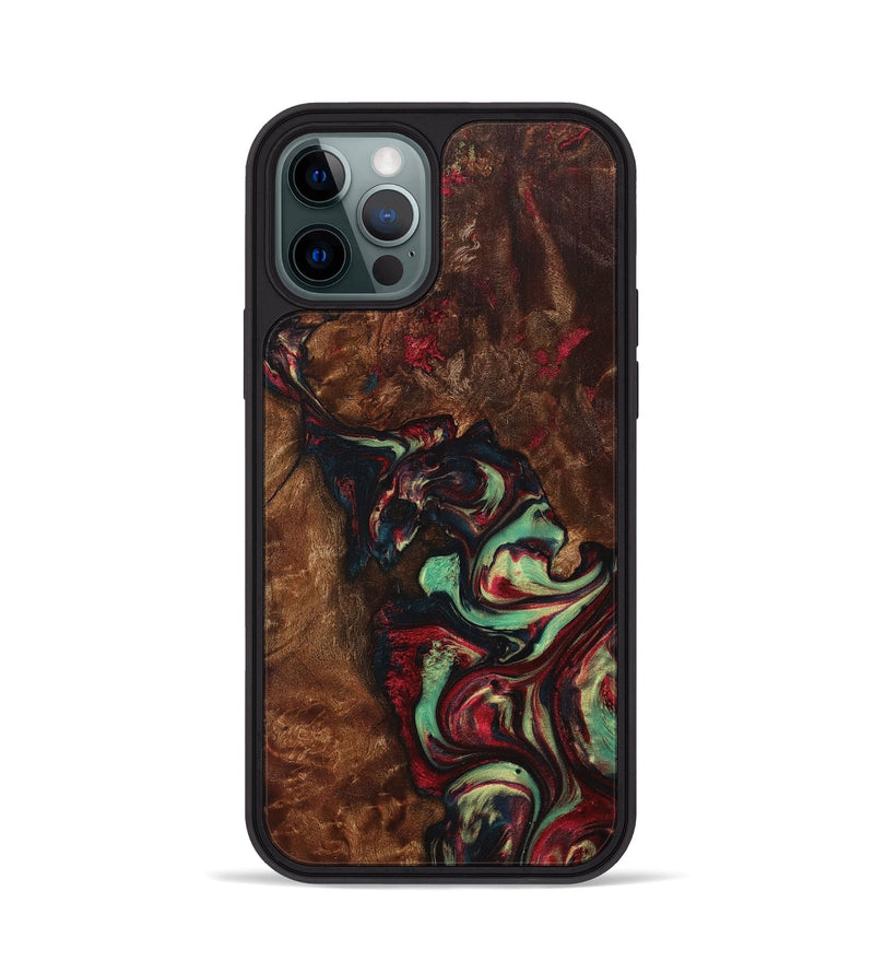 iPhone 12 Pro Wood+Resin Phone Case - Kelsie (Red, 705646)
