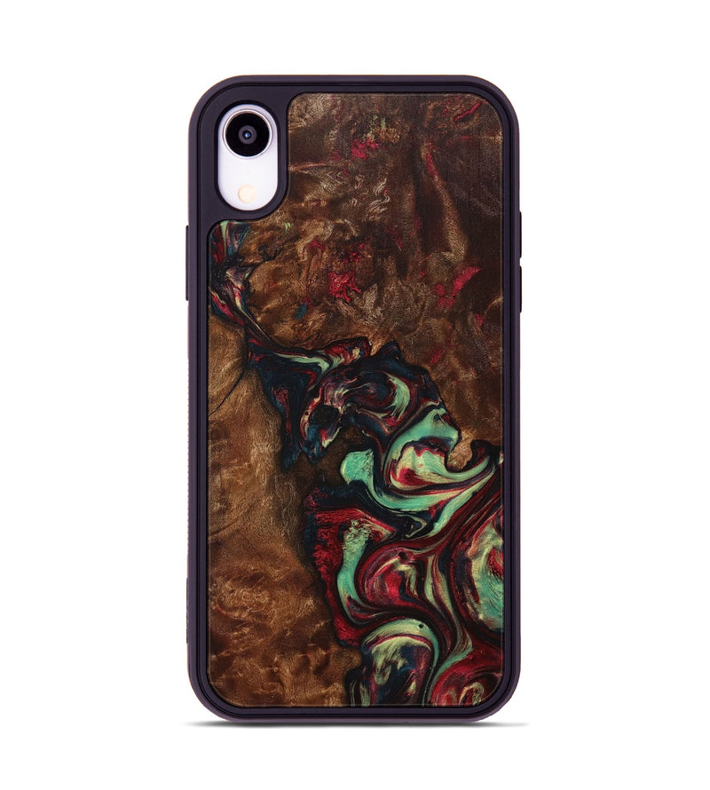 iPhone Xr Wood+Resin Phone Case - Kelsie (Red, 705646)