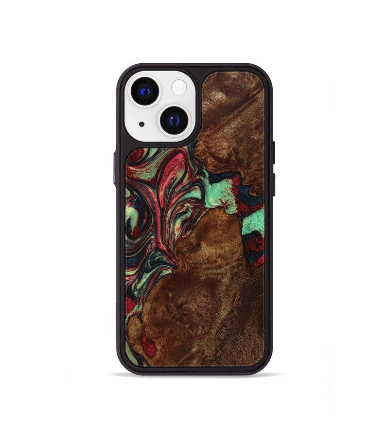 iPhone 13 mini Wood+Resin Phone Case - Claire (Red, 705650)