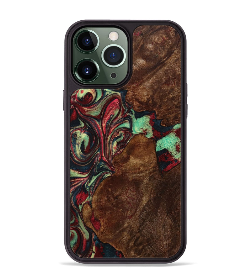 iPhone 13 Pro Max Wood+Resin Phone Case - Claire (Red, 705650)