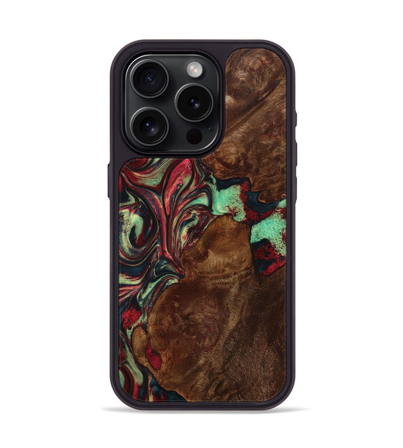 iPhone 15 Pro Wood+Resin Phone Case - Claire (Red, 705650)