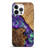 iPhone 15 Pro Max Wood+Resin Live Edge Phone Case - Laurence (Purple, 705690)