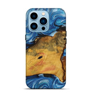 iPhone 14 Pro Wood+Resin Live Edge Phone Case - Matias (Blue, 705701)