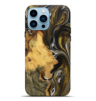 iPhone 14 Pro Max Wood+Resin Live Edge Phone Case - Sage (Black & White, 705707)