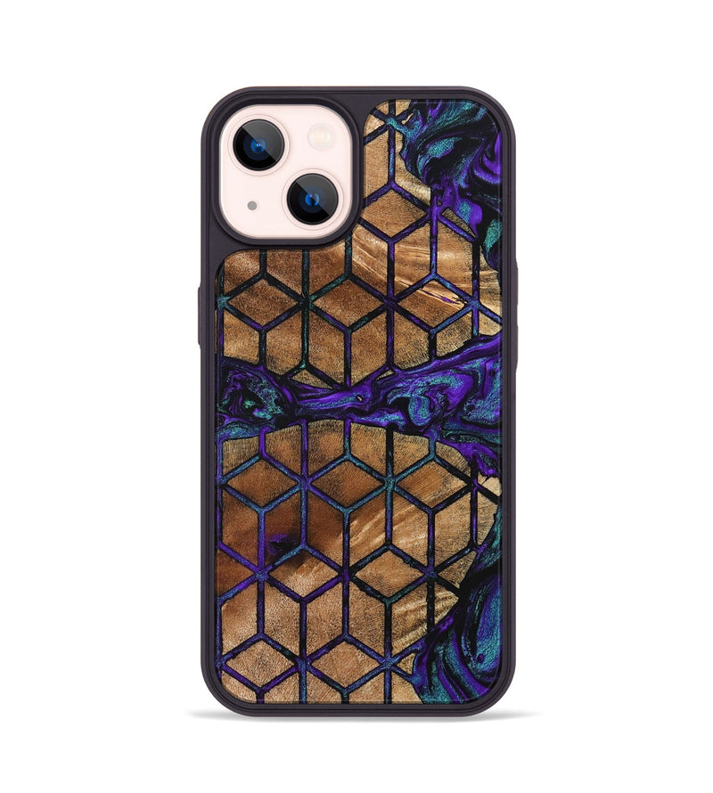 iPhone 14 Wood+Resin Phone Case - Nayeli (Pattern, 705835)