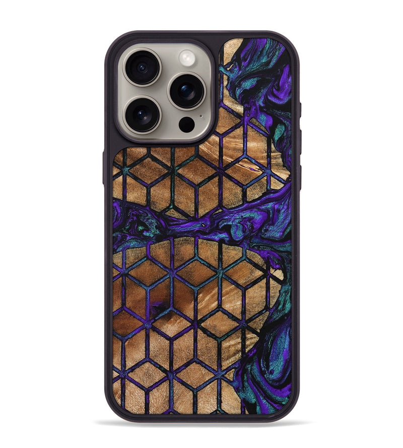 iPhone 15 Pro Max Wood+Resin Phone Case - Nayeli (Pattern, 705835)