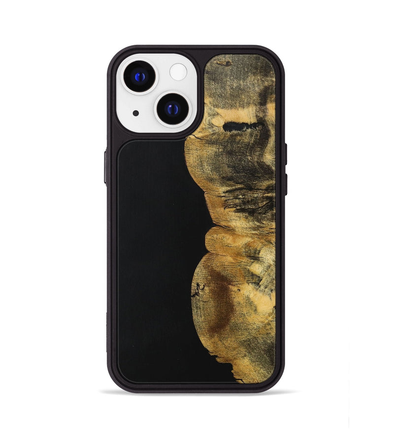 iPhone 13 Wood+Resin Phone Case - Kara (Pure Black, 705921)