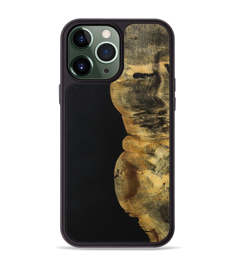 iPhone 13 Pro Max Wood+Resin Phone Case - Kara (Pure Black, 705921)