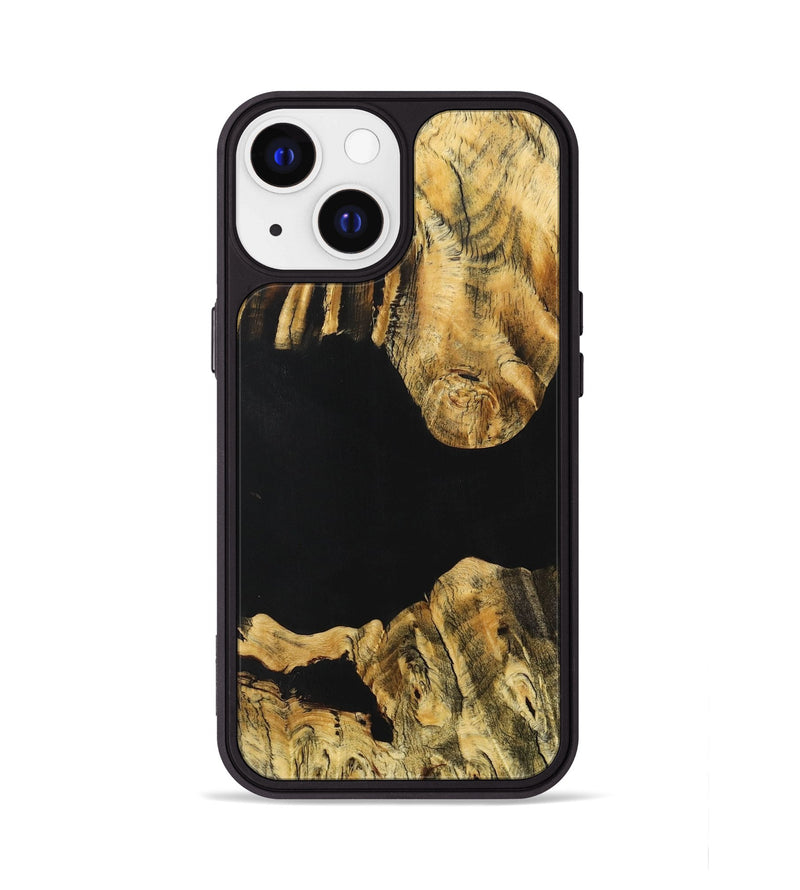 iPhone 13 Wood+Resin Phone Case - Mary (Pure Black, 705925)